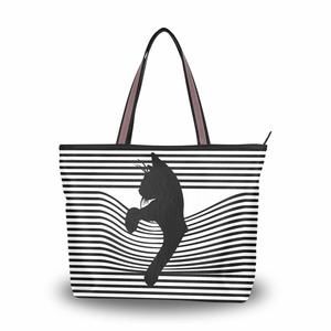 Black Cat Tote Bag With Zier, Black Cat Purse With Pocket :)